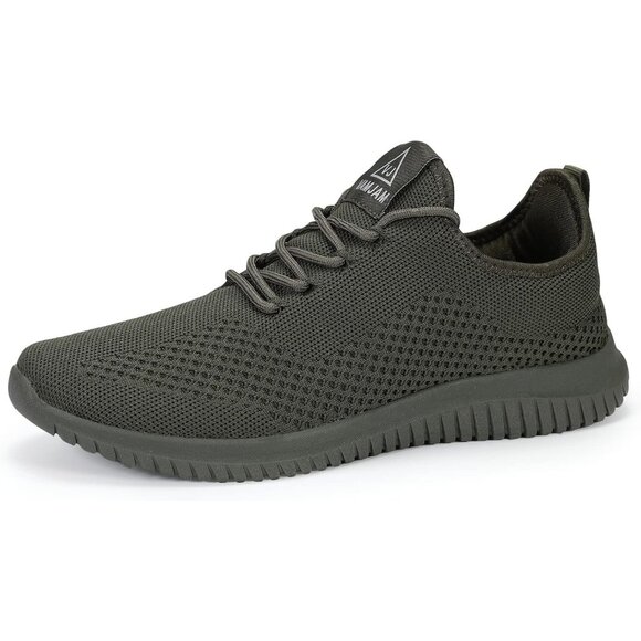 Men's Green Ultra Lightweight Breathable Walking Athletic Fashion Sneakers